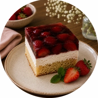 Mascarpone-jahodová kocka BEZ LEPKU BEZ LAKTÓZY 100g
